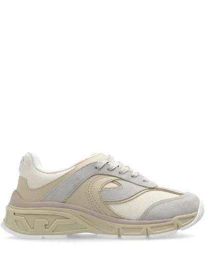 Emporio Armani Panelled Sneakers In Beige