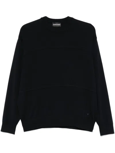Emporio Armani Panelled Sweater In Blue