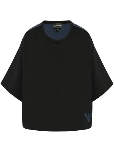 Emporio Armani Panelled T-shirt In Black