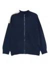 Emporio Armani Panelled Zip-up Cardigan In Blue