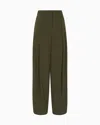 Emporio Armani Pantalon Avec Pinces En Toile Capsule New York In Green