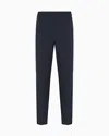 Emporio Armani Navy Blue Tailored Trousers In Blue