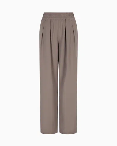 EMPORIO ARMANI TECHNICAL-CADY TROUSERS WITH ELASTICATED WAISTBAND