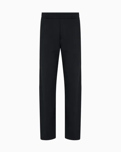 EMPORIO ARMANI ASV JERSEY TROUSERS WITH ELASTICATED WAIST AND CONTRASTING BANDS