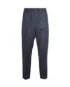 Emporio Armani Pantalone In Lana Vergine Grigio In Blue