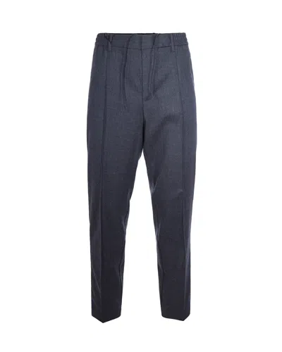 Emporio Armani Pantalone In Lana Vergine Grigio In Blue