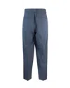 Emporio Armani Pantalone In Tessuto Seersucker Blu