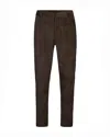 Emporio Armani Regular Fit Textured Brown Stretch Pants In Brown