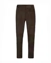 Emporio Armani Regular Fit Textured Brown Stretch Pants In Brown