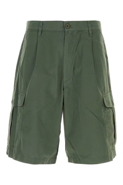 Emporio Armani Dark Green Cotton Bermuda Shorts