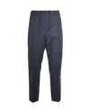 Emporio Armani Pantalone In Lana Vergine Grigio In Blue