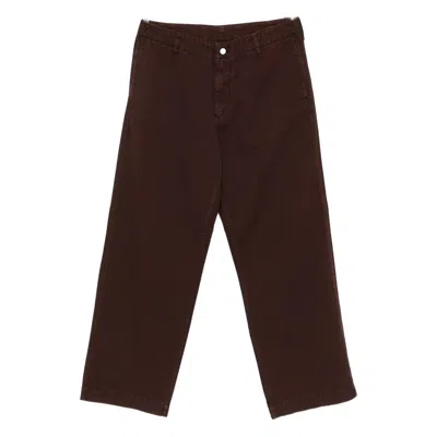 Emporio Armani Straight-leg Trousers In Brown