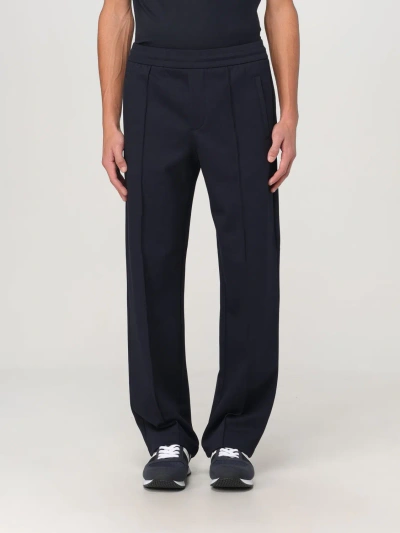 Emporio Armani Wool-blend Cloth Trousers In Blue