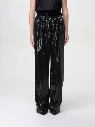 Emporio Armani Belted Micro Sequin Trousers In Black