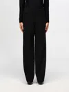 Emporio Armani Ladies Black Straight-leg High-waist Trouser In Schwarz