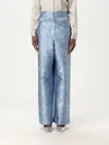 Emporio Armani All-over Jacquard Very High-waisted Trousers In Blue