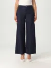 Emporio Armani Woman Pants Midnight Blue Size 27 Linen In Blue