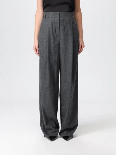 Emporio Armani Trousers Checked Wool Pleated Front In Gray
