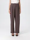Emporio Armani Chevron-motif Pleated Straight Trousers In Brown