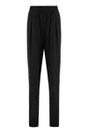 Emporio Armani High-rise Wide-leg Crepe Pants In Black