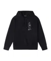 Emporio Armani Patch-detail Drawstring Hoodie In Black