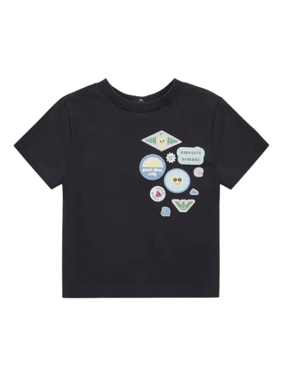 Emporio Armani Babies' Patch-detail T-shirt In Black
