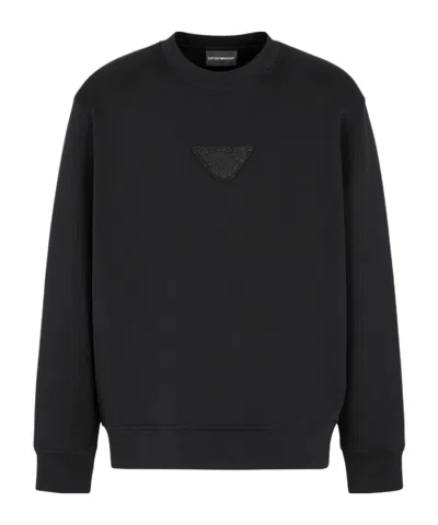 Emporio Armani Patch Long Sleeve Sweatshirt In Black
