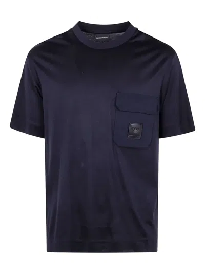 Emporio Armani Short Sleeves With Pocket T-shirt In Blue