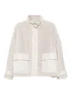Emporio Armani Patch-pocket Shearling Jacket In Neutral