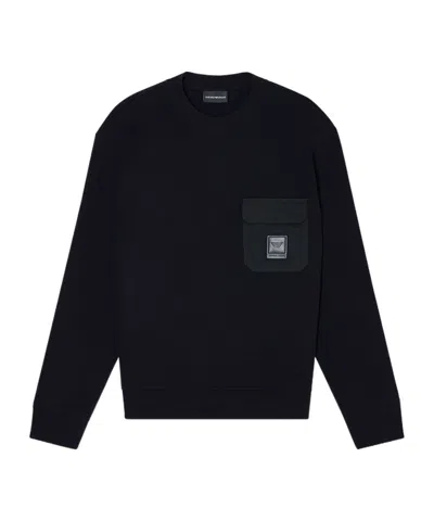 Emporio Armani Patch-pocket Sweatshirt In Black