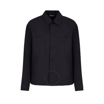 Emporio Armani Patch Pockets Long-sleeve Shirt In Blue