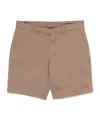 Emporio Armani Brown Logo Cotton Shorts In Nude