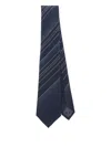 Emporio Armani Stripe-pattern Dotted Silk Tie In Multi
