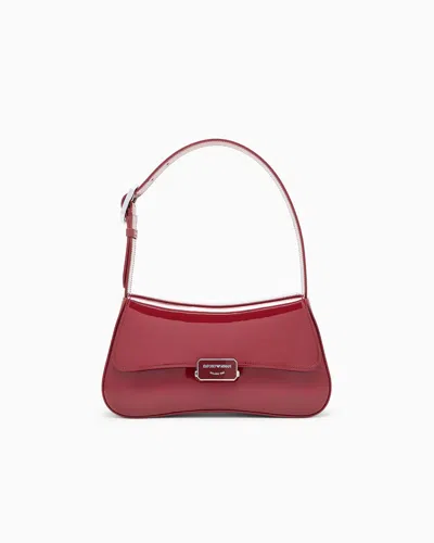 Emporio Armani Patent-effect Shoulder Bag In Red