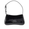 Emporio Armani Patent Faux Leather Shoulder Bag In Black