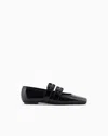 Emporio Armani Patent Leather Ballerinas With Double Strap
