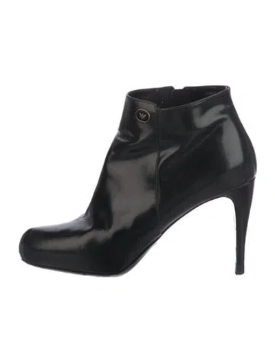 Pre-owned Emporio Armani Patent Leather Boots In Black