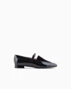 Emporio Armani Patent Leather Mary Jane Ballerinas In Black