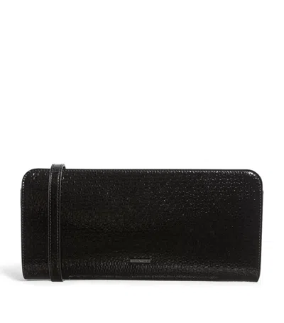 Emporio Armani Patent Leather Pouch In Black