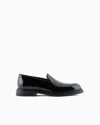 Emporio Armani Official Store Patent-leather Slipper Loafers In Black