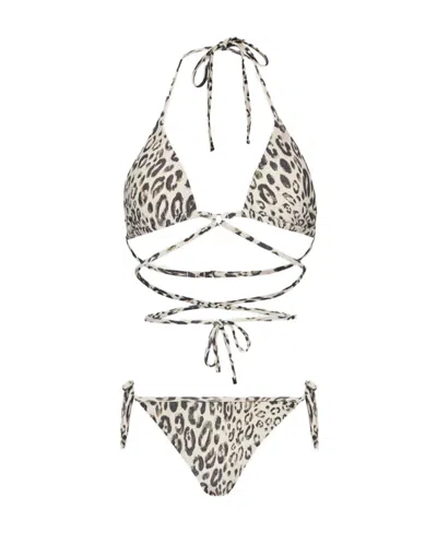 Emporio Armani Pattern Bikini Suit In White