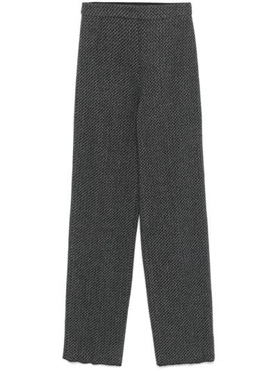 Emporio Armani Pattern-jacquard Trousers In 灰色