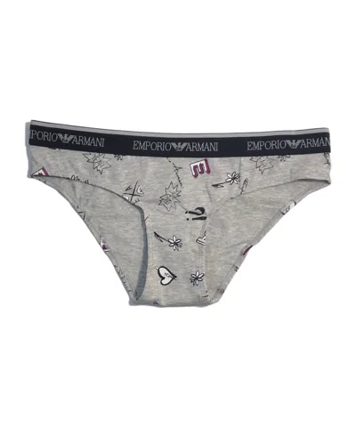 Emporio Armani Pattern Printed Briefs Pants In Gray