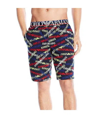 Emporio Armani Pattern Printed Swimming Trunks In Black