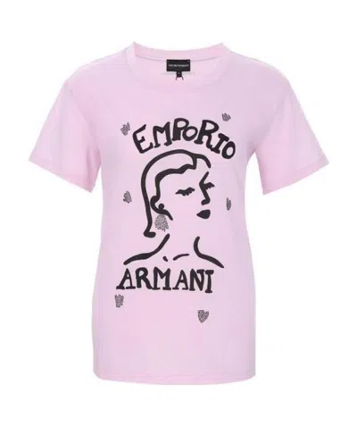 Emporio Armani Pattern Printed T-shirt In Purple