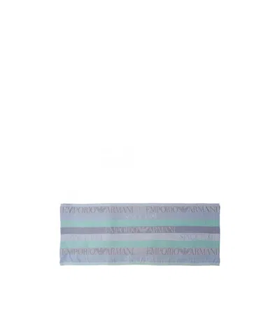 Emporio Armani Pattern Scarf In Gray