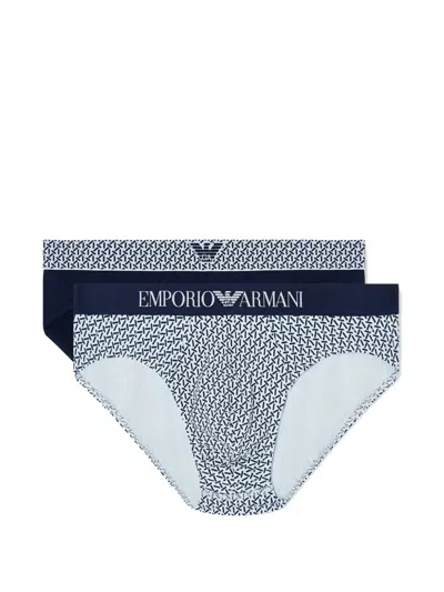 Emporio Armani Patterned Briefs (set Of Two) In Multi