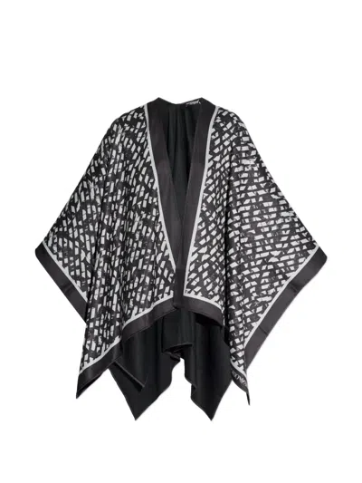 Emporio Armani Patterned Cape In Black