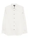 Emporio Armani Geometric Print Cotton Shirt With Button-down Collar In White