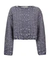 Emporio Armani Patterned Intarsia Knit Jumper In Gray